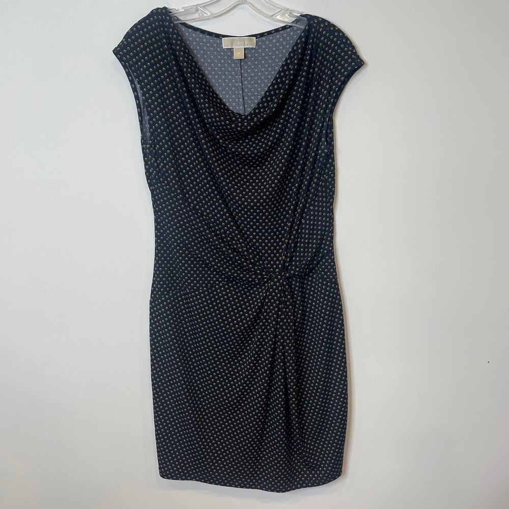 Michael Michael Kors Dress Draped Neck Sleeveless Dress Sz M